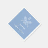 Elegant orchid Simple Powder Blue Flower met naam Servetten (Hoek)