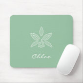 Elegant Orchid Simple Spring Green Flower en Name Muismat (Met muis)