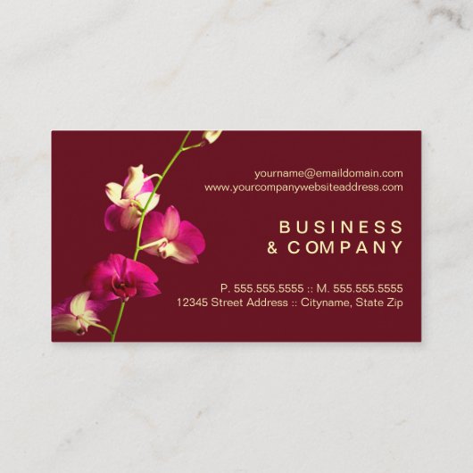 Elegant Orchid Visitekaartje (Achterkant)