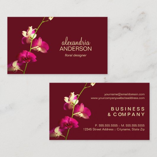Elegant Orchid Visitekaartje (Voorkant / Achterkant)