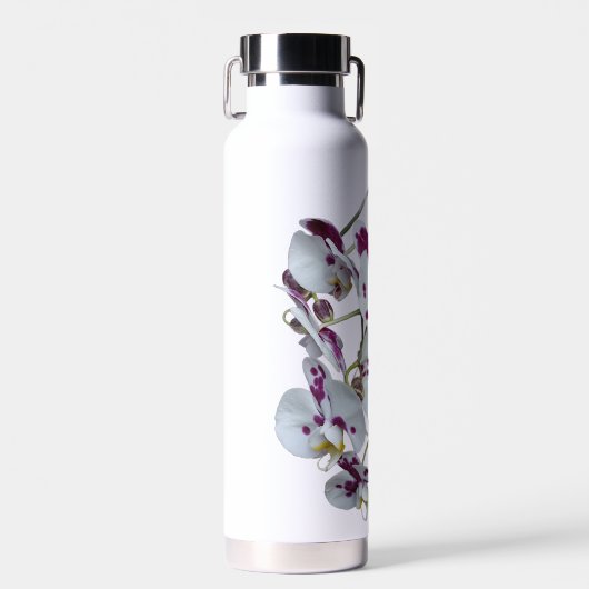 Elegant Orchid Water Bottle – Floral Hydration in  Waterfles (Voorkant)