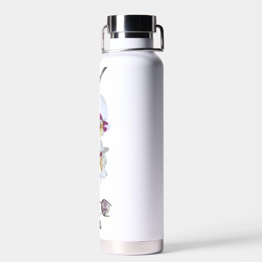 Elegant Orchid Water Bottle – Floral Hydration in  Waterfles (Achterkant)