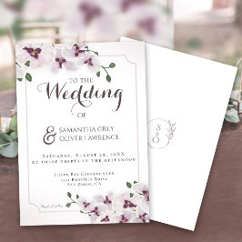 Elegant Orchid Wedding Invitation Card Kaart