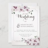 Elegant Orchid Wedding Invitation Card Kaart (Voorkant)