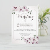 Elegant Orchid Wedding Invitation Card Kaart (Staand voorkant)