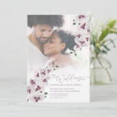 Elegant Orchid Wedding Invitation Photo Card Save The Date (Staand voorkant)