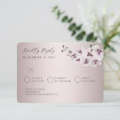 Elegant Orchid Wedding RSVP Card (Staand voorkant)