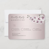 Elegant Orchid Wedding RSVP Card (Voorkant)