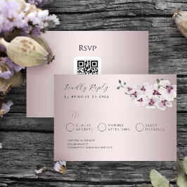 Elegant Orchid Wedding RSVP Card Kaartje