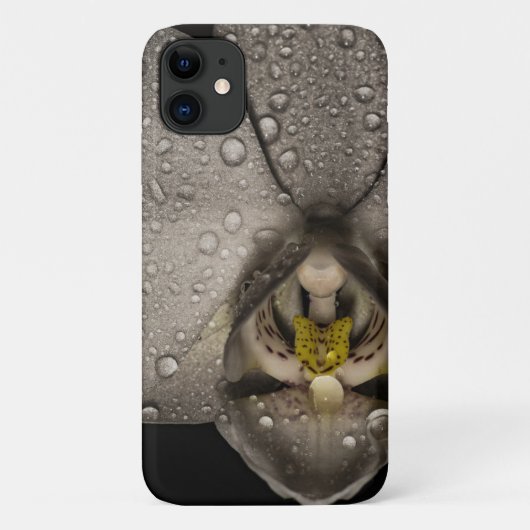 Elegant orchidebloem grijze zwarte bloem Case-Mate iPhone case (Achterkant)