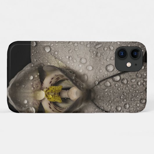 Elegant orchidebloem grijze zwarte bloem Case-Mate iPhone case (Achterkant (horizontaal))