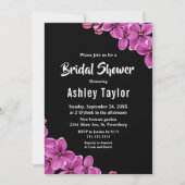 Elegant Orchidee Flower Zwart Bloemen Vrijgezellen Kaart (Voorkant)