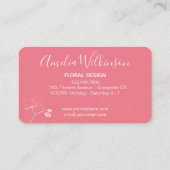 Elegant orchidee zwart-wit floreskleurig roze visitekaartje (Achterkant)
