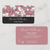 Elegant orchidee zwart wit, modern, roze visitekaartje (Voorkant / Achterkant)