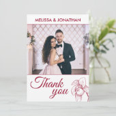 Elegant orchideeën florale foto van de moderne rod bedankkaart (Staand voorkant)