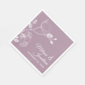 Elegant orchideeën florale moderne paarse bruiloft servet (Hoek)