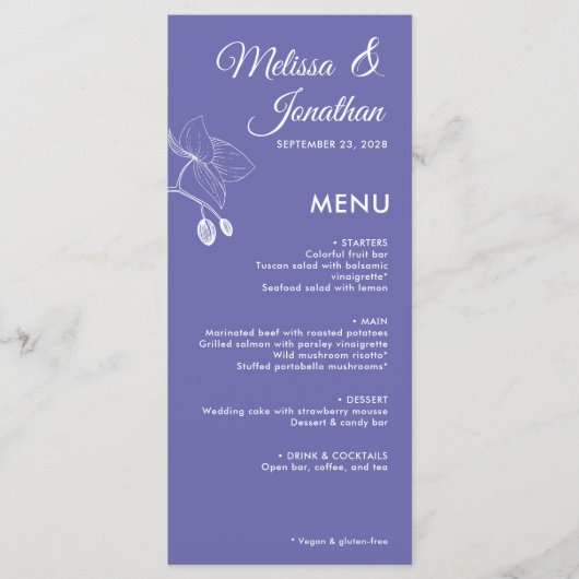 Elegant orchideeën romantische bloemetjes moderne  menu (Voorkant)