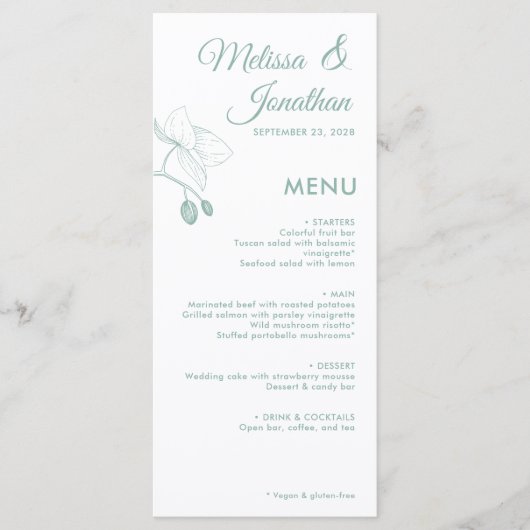 Elegant orchideeën romantische bloemetjes moderne  menu (Voorkant)