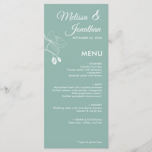 Elegant orchideeën romantische bloemetjes moderne menu (Voorkant)