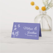 Elegant orchideeën simpele romantische bruiloft fl plaatskaartje (Voorkant)