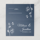 Elegant orchideeën simpele romantische trouwfloral plaatskaartje (Buitenkant ongevouwen)