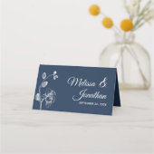 Elegant orchideeën simpele romantische trouwfloral plaatskaartje (Voorkant)