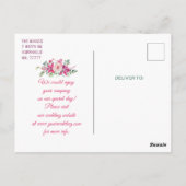 Elegant Orchids and Rozen Romantic Save the Date Briefkaart (Achterkant)