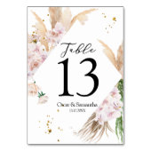 Elegant Orchids en Pampas Beauty Lijst Kaart (Achterkant)