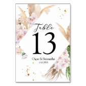 Elegant Orchids en Pampas Beauty Lijst Kaart (Voorkant)