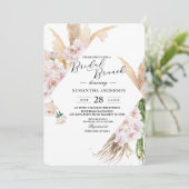 Elegant Orchids en Pampas Beauty Lijst Kaart (Staand voorkant)