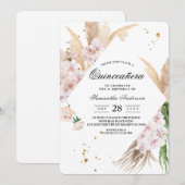 Elegant Orchids en Pampas Beauty Lijst Kaart (Voorkant / Achterkant)