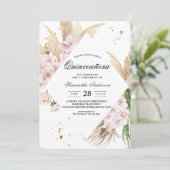 Elegant Orchids en Pampas Beauty Lijst Kaart (Staand voorkant)