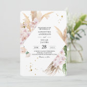 Elegant Orchids en Pampas Beauty Lijst  Kaart (Staand voorkant)