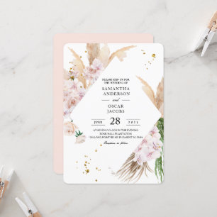 Elegant Orchids en Pampas Beauty Lijst  Kaart