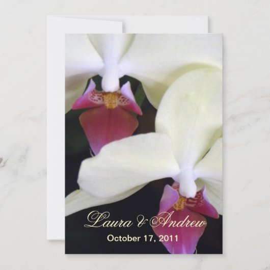 Elegant Orchids Formal Wedding Invitation 5x7 Kaart (Voorkant)