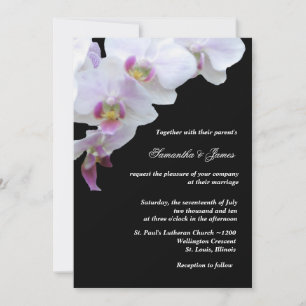 Elegant Orchids Wedding Invitation Kaart
