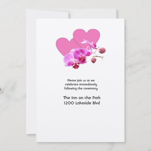 Elegant Orchids Wedding Invitation Kaart (Achterkant)