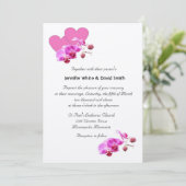 Elegant Orchids Wedding Invitation Kaart (Staand voorkant)