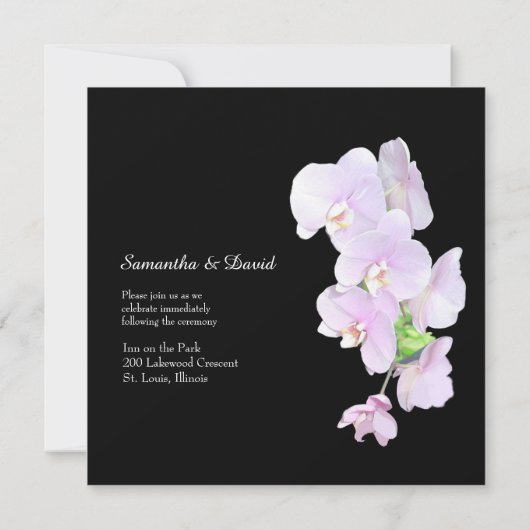 Elegant Orchids Wedding Invitation Kaart (Achterkant)