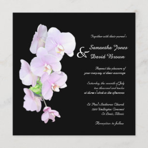 Elegant Orchids Wedding Invitation Kaart