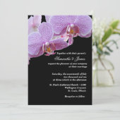 Elegant Orchids Wedding Invitation Kaart (Staand voorkant)