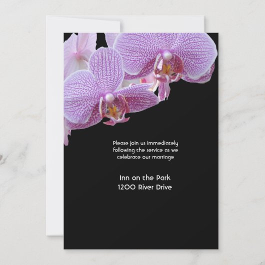 Elegant Orchids Wedding Invitation Kaart (Achterkant)