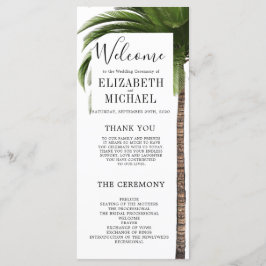 Elegant orde van dienst Tropisch Palm Wedding Menu