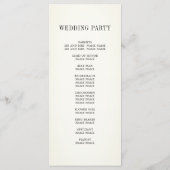 Elegant orde van dienst Tropisch Palm Wedding Menu (Achterkant)