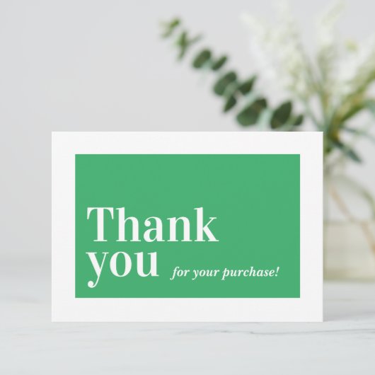 ELEGANT ORDER INSERT business dankjewel groen blad Bedankkaart (Staand voorkant)