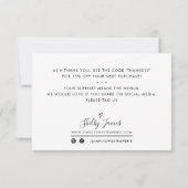 ELEGANT ORDER INSERT business dankjewel groen blad Bedankkaart (Achterkant)