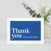 ELEGANT ORDER INSERT business dankjewel royal blue Bedankkaart (Staand voorkant)