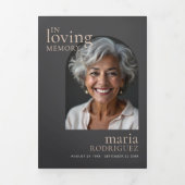 Elegant Order Of Service 6-Photo Funeral/Memorial Drieluik Programma (Cover)