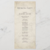 Elegant Order of Service Tropical Marble Wedding Menu (Achterkant)