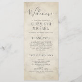 Elegant Order of Service Tropical Marble Wedding Menu (Voorkant)